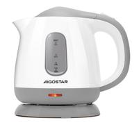 Aigostar Mini Bouilloire Electrique de Voyage 1L Blanche Gris - Petite Bouilloire électrique Portable 1100W, Ébullition Rapide, Fermeture Auto, Sans BPA, Filtre Anticalcaire, Facile à Nettoyer