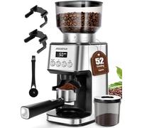 Aigostar Moulin à Café Electrique Conique, 52 Réglages de Meulage, Coffee Grinder Electrique Pour Expresso, Broyeur Cafe Grain Professionnelle Avec Affichage Numérique Précis, Acier Inoxydable, Argent