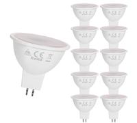 Aigostar MR16 Ampoules LED GU5.3, 6W Consommés Équivalent 45W, Blanc Chaud 3000K, AC/DC 12V, 550 lumens. Non dimmable, Lot de 10