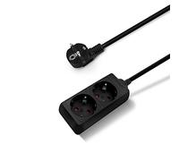 Aigostar-Multiprise 2 Prises, câble 1.5 m Noir 3680w