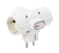 Aigostar Prise avec Interrupteur Fiche Multiprise 3 Prises avec Terre Parafoudre et Anti-Surtension,16A. Blanc, Paquet de 5