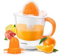 Aigostar Nia - Presse agrume electrique 40W, Double rotation, Compact, Capacité 0.7L, Sans BPA, 2 cônes interchangeables, Bec verseur anti-goutte