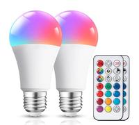 Aigostar - Pack de 2 Ampoule Couleur LED E27 Telecommande Blanc Chaud (3000K), Changement de Couleur Ampoules 12W équivalent à 81W. 4 modes, 5 niveaux de luminosité, RGB 15 choix de couleur