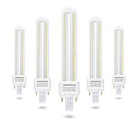 Aigostar - Pack de 5 ampoules LED PLC 2U de 15W. Lumière blanche froide 6500K, 1610 lumens. G24d-3