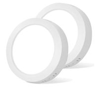 Aigostar Plafonnier LED, 18W equivalent 175W, Plafonnier Luminaire 2100LM Haute Luminosité Blanc Froid 6500K, Lampe LED Plafond Applicable à Salle de Bain Salon Cuisine Garage Intérieur Ø17.4cm,2pcs