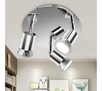 Aigostar - Plafonnier LED Rond Moderne à 3 Spots Rotatifs, Plafonnier LED ø200mm pour Cuisine, Salon et Chambre. (Sans Ampoules GU10)