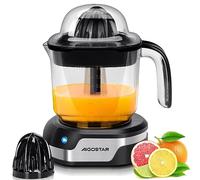 Aigostar Presse-agrumes électrique, grande capacité 1,2L, Presse Citron 40W, 2 sens de rotation, 2 cônes interchangeables, pichet gradué, Sans BPA, Juicy