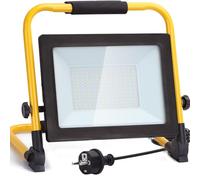 Aigostar - Projecteur de Chantier LED 100W,8800LM,Lampe Chantier avec Prise,étanchéité e Portable,Lampe de Travail Mince et Léger, Rotation à 360°,Super Brillante,Lumière Blanche 6500K