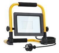 Aigostar - Projecteur de Chantier LED 30W,2740LM,Lampe Chantier avec Prise,étanchéité e Portable,Lampe de Travail Mince et Léger, Rotation à 360°,Super Brillante,Lumière Blanche 6500K