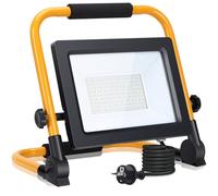 Aigostar - Projecteur de Chantier LED 50W,Lampe Chantier avec Prise，étanchéité e Portable，Lampe de Travail Mince et Léger， Rotation à 360°，Super Brillante，Lumière