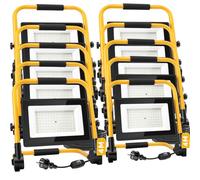 Aigostar - Projecteur de Chantier LED avec Cordon de 4M,100W,Éclairage Chantier Puissant,9000LM,Étanche IP65 e Portable,6500K,Lampe Travaux avec Prise,Idéal pour Intérieurs et Extérieurs,10 Pièces