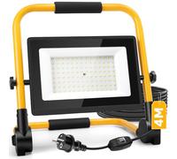 Aigostar - Projecteur de Chantier LED avec Cordon de 4M，100W，Éclairage Chantier Puissant ，Étanche IP65 e Portable，Lampe Travaux avec Prise，Idéal pour Intérieurs et Extérieurs，6500K