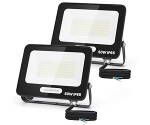 Aigostar Projecteur LED Extérieur 50W 4500lm Projecteur Exterieur LED Blanc Froid 6500K IP65 Imperméable, Ppour Jardin,Patio,Cour,Garage. 2 pcs