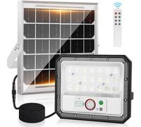 Aigostar Projecteur LED Solaire Extérieur 80W 800 Lumens, Batterie 4000mAh à Longue Durée, avec Détecteur de Mouvement et Télécommande, Lampe Solaire pour Jardin, Cour, Garage,Patio