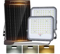 Aigostar-Projecteur Solaire LED d’extérieur avec Grande Panneau Solaire,Dimmable 3000/4000/6500K,8000mAH,Batterie de Grande Capacité,IP66,Lampe Solaire avec Télécommande pour Jardin,2M Câble,2 Pièces