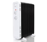 Aigostar Radiateur à bain d'huile 11 éléments. 2300 W, 3 niveaux de puissance et thermostat réglable. Protection contre la surchauffe et les basculements. Économie d’énergie. 20m2. Luke