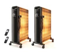 Aigostar Radiateur à Bain d'Huile 2300W,11 Éléments,Télécommande,2PCS | Chauffage Électrique Silencieux,Minuterie 24H, Thermostat Réglable,Anti-Basculement et Surchauffe-pour Chambre,Salon,Bureau