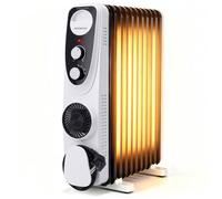 Aigostar Radiateur à Bain d'Huile 2700W avec Soufflerie Intégrée, 11 Éléments, 3 Niveaux de Puissance, Silencieux, pour Chambre