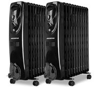 Aigostar Radiateur à huile à 11 éléments, 2 300 W, silencieux, chauffage rapide, 3 réglages de puissance et contrôle thermostatique de température, recommandé pour des pièces de 24 m², 2 unités