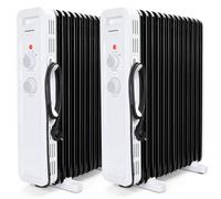 Aigostar Radiateur à huile de 2500 W, 13 éléments, 3 niveaux de puissance, thermostat réglable et fonction d'arrêt sécurisé, protection anti-retournement, recommandé pour les pièces de 25 ㎡, 2 unités