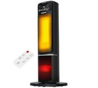 Aigostar Radiateur Électrique 2 en 1 - Chauffage 2000W + Ventilateur, Céramique PTC, Flamme 3D, 5 Modes (Hiver/Été), ECO, Silencieux, Minuterie 24H, Télécommande - pour Chambre, Bureau