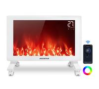 Aigostar Radiateur Electrique 2000W-Chauffage Électrique en Verre,Wi-Fi et App, 7 Couleurs,Minuterie 24H,Silencieux,Minuterie 24H