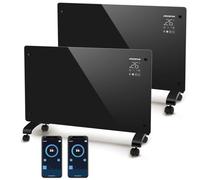 Aigostar Radiateur Electrique, 2000W, Convecteur Électrique à Panneau de Verre Ultra Fin, Connexion Wi-Fi, Minuterie 24h, 3 Modes, Écran Tactile Led. Programmable.2 unités
