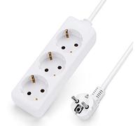 Aigostar Rallonge 3 Prises avec câble de 1,5 m, Blanc
