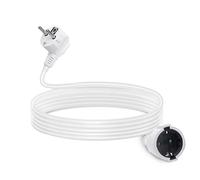 Aigostar - Rallonge de 5 mètres, Jusqu'à 3680W, Orotection enfant, Prise 16A / 250V, Prise 2P + T, Câble Type H05VV-F 3G1.5mm². Couleur Blanche