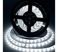 Aigostar - Ruban LED flexible de 5 mètres, lumière blanche 6500K. Basse tension sécurisée 12V. Découpable, étanche IP65. Idéale décorer et éclairer chambres, salons, cuisines et meubles.