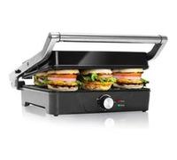 Aigostar Samson - Grill, presse paninis et sandwichs 0% BPA de 2000W. Plaques grandes tailles anti-adhérantes et ouverture à 180º. Design exclusif. Noir G