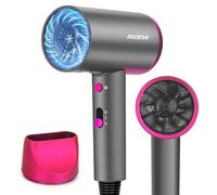 Aigostar Seche Cheveux Voyage Ionique 2200W Puissant Gris-2 Vitesses & Températures, Air Froid Instantané, Léger et Compact avec Embout Concentrateur, Idéal Maison, Salon, Salle de sport