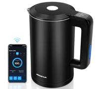 Aigostar Smart Bouilloire Électrique Temperatura Reglable 40-100°C Inox | 2200W 1.7L, Intérieur 100% Inox Sans Plastique, Silencieux, 5 Couleurs LED, Double Paroi Anti-Brûlure, Maintien Chaud 12h