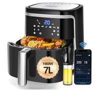 Smart Cube - Friteuse à air intelligente sans huile. 1900W, 7L. Mode manuel, écran tactile LED, 7 fonctions préréglées + maintien au chaud et mode manuel. Connexion Wifi. Sans BPA.