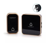 Aigostar sonnette sans fil AC auto-alimentée IP44 - noir et doré