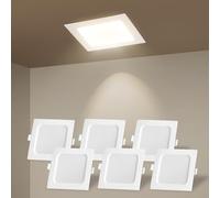 Aigostar Spot Led Encastrable,9W 1000LM,4000K lumière naturelle,LED Encastrable,Spot Plafond,Pour Salle de Salon,Cuisine,Couloir,Chambre. Ф110-120mm,Pack de 6