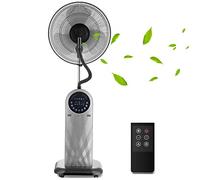 Aigostar Ventilateur Brumisateur sur Pied Puissant et Silencieux, 95W, Oscillation 80°, Ioniseur & Brume Ultrasonique, Réservoir 1.8L, 3 Modes, Minuterie 8H, Télécommande, Écran LED - Forest Mist