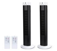 Aigostar Ventilateur Colonne Silencieux,Ventilateur Tour avec Télécommande, Oscillant 85°, Minuterie 7,5H, 3 Modes et 3 Vitesses, Économe en Énergie pour Chambre Salon Bureau,Blanc-2PCS