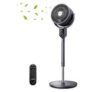 Aigostar Ventilateur Silencieux sur Pied avec Télécommande, Moteur DC 23dB, Oscillation 3D 70°+90°, Circulateur d’Air Puissant, 8 Vitesses, Minuteur 12H, Hauteur Réglable, Chambre & Salon, 1 Unité