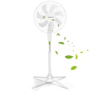 Aigostar Ventilateur sur Pied, 3 Vitesses, 7 Pales, Oscillation 75°, Stable et Silencieux, Hauteur réglable 108-125cm, 55W, Blanc 1 Unité