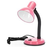 Aigostar Vintage Lampe de Bureau， Lampe de Table Retro avec Prise， Sans Ampoule， Compatible avec Les Ampoules LED Modele E27， Colonne de Lampe Reglable， Rose