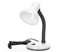 Aigostar Vintage Lampe de Bureau， Lampe de Table Retro avec Prise， Sans Ampoule， Compatible avec Les Ampoules LED Modele E27， Colonne de Lampe Reglable， Blanc