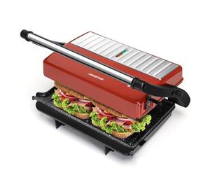 Aigostar Warme - Machine à Panini et Croque Monsieur 1000W, Grille-Viande à Charnière Flottante, Ouverture 180°, Plaques Antiadhésives