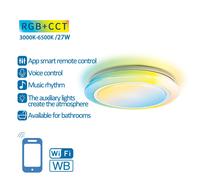 Aigostar WB Plafonnier LED Intelligent 39 W RGB+CCT (3000K-6500K) - Ø 50 cm - iOS & Android - Wi-Fi 2,4 GHz