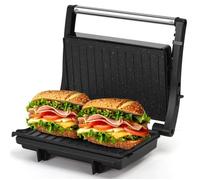 Aigostar York Pro - Gril, Grill électrique, Appareil à Sandwichs et à Paninis Avec Plaques Antiadhésives.1000W, Ouverture à 180º