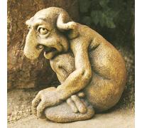 AIGOUT Statuette de gargouille en pierre - Sculpture de jardin - Embrasser les genoux - Statues gothiques de gardien de gargouille - Statues en pierre exquises - Décorations de jardin (14 x 10 cm)