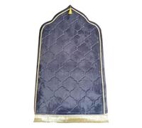 AIGOUT Tapis de prière musulmane, en velours épais et doux, portable, tapis de prière turc, Janamaz, Sajada pour homme et femme, uni, cadeau pour le Ramadan, l'Aïd (gris foncé)