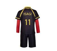 AIGOUT Tenue de football Anime Blue Lock pour costumade Michel Caesar - Maillot de l'équipe d'Allemagne - Noir et rouge - Tenue d'entraînement et short pour Halloween - Numéro 11 - Taille L