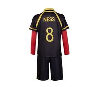 AIGOUT Tenue de football Anime Blue Lock pour costumade Michel Caesar - Maillot de l'équipe d'Allemagne - Noir et rouge - Tenue d'entraînement et short pour Halloween - Numéro 8 - Taille S