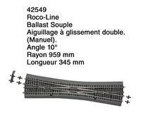 Aiguillage à glissement double Ballast Souple-HO 1/87-ROCO 42549